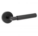 Smooth As Silk Nero Stainless Steel Door Handles on Round Rose (JMB400)